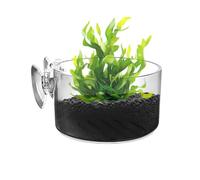Aquarium Plant Holder - Acrylic Clear Suction Cup | Aquatic Plant Pot, Hydroponic Propagation Holder For Terrarium Vivarium Pond Indoor Gardening Habitat Shrimp Tank Decoration Accessory