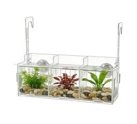 Aquarium Plant Holder, Clear Hydroponic Planter, Adjustable Height Hanger, Double-Hook Plants Support, Underwater Plant Display, Decorative Tank Accessory, Moss Vine Planter for Decoration
