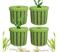 Aquarium Plant Holder, Hydroponic Planter Basket, Fish Tank Decorations, Stable Suction Base, Compact Multi-Use Design, Home Desk Wall Window Garden, 1.57x1.34x1.38