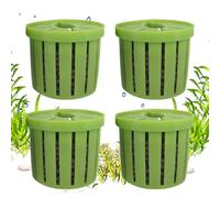 Aquarium Plant Holder, Stable Fish Tank Basket, Hydroponics Planting Cup, Water Feature Decor for Apartment Hotel Rental Restaurant Dormitory Businesses Indoor Use, Black, White, Green