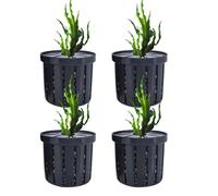 Aquarium Plant Holder, Stable Fish Tank Basket, Hydroponics Planting Cup, Water Feature Decor for Apartment Hotel Rental Restaurant Dormitory Businesses Indoor Use, Black, White, Green