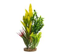 Aquarium Plants Artificial - Create A Vibrant And Natural Underwater World, Realistic Tall Aquatic Foliage Styling, 40cm Height + Stable 11x7cm Weighted Base, High Grade PE Polymer Resin Component, -