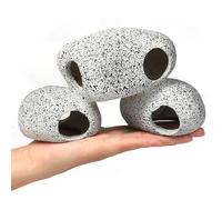 Aquarium Rock Cave 7x3x4 3 en 1 escondite del Acuario para Mascotas acuáticas para criar, Jugar y Descansar, Decoraciones seguras de Resina Sumergible no tóxica