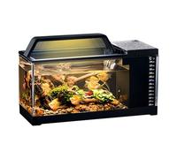 Aquarium Set - Intelligent Mini Aquarium - LED .um Complete System with Temperature Display, Filter Function, and Lighting | Desk Decoration for Fish, Shrimp, and Modern Living Areas