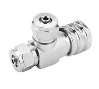 Aquarium System Stainless Steel CO2 Regulator Needle Check Valve Bubble Counter Fish Tank Accessory for Aquatic Enthusiasts (Double-Head Fine-Tuning Valve (Takeover))