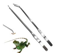 Aquarium Tweezers - Curved Tweezers Long Feeding Tongs | Stainless Steel Reptile Feeding Tongs, Terrarium Tools Feeder For Lizards, Bearded Dragon Tank Accessories