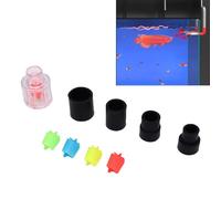 Aquarium Wave Maker Outlet 4 Color Cores and 4 Connecting Pipes Luminous Simulated Water Flow Sturdy Construction for Fish Tank ABS, Silicone (S)