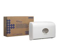 Aquarius 6947, dispensador de papel higiénico en rollo, Twin Mini Jumbo, blanco, 1 x 1 dispensador