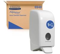 Aquarius Dispensador de Jabón de Manos 6948, para Jabón Espuma, 1L | Dispensador manual, blanco, para Jabón Espuma y Jabón Líquido, 23.5 x 11.6 x 11.4 cm, gran capacidad con recarga de 1 L