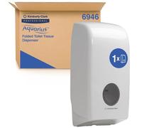 Aquarius Dispensador de papel higiénico plegado 6946 - 1 dispensador de papel higiénico blanco de una hoja