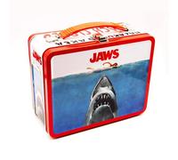 AQUARIUS Jaws Gen 2 Fun Box - Caja de almacenamiento de lata resistente con mango de plástico y cubierta frontal en relieve, producto oficial de XXXXX y regalo coleccionable para niños, adolescentes y