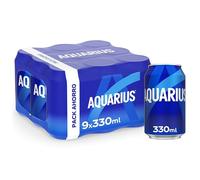 Aquarius Limón Bebida Funcional con Sales Minerales, Baja en Calorías, 9 x 330 ml