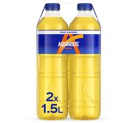 AQUARIUS Naranja, Bebida Hidratante con Sales Minerales, Baja en Calorías - Pack 2 botellas 1,5 L