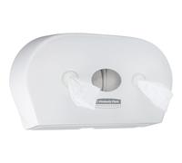 Aquarius Portarrollos blanco de pared para baño dispensación central Twin Mini 7186 - 1 x blanco, Dispensador de papel higiénico