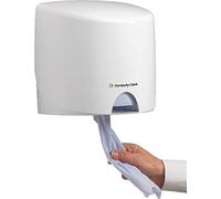 Aquarius Roll Control Dispensador de paños 7018 - Dispensador de rollo de dispensación central - 1 dispensador blanco de dispensación central montado en la pared