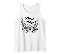 Aquarius The Water Bearer - Gráfico floral del zodiaco Camiseta sin Mangas