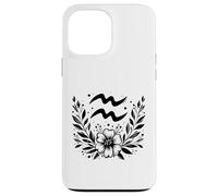 Aquarius The Water Bearer - Gráfico floral del zodiaco Carcasa para iPhone 13 Pro Max