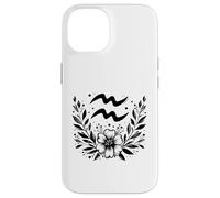 Aquarius The Water Bearer - Gráfico floral del zodiaco Carcasa para iPhone 14