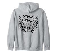 Aquarius The Water Bearer - Gráfico floral del zodiaco Sudadera con Capucha