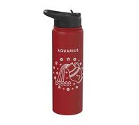 Aquarius The Water Bearer - Gráfico minimalista del zodiaco Stainless Steel Insulated Water Bottle