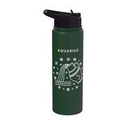 Aquarius The Water Bearer - Gráfico minimalista del zodiaco Stainless Steel Insulated Water Bottle