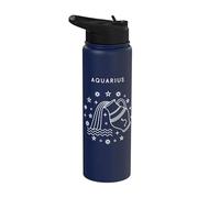 Aquarius The Water Bearer - Gráfico minimalista del zodiaco Stainless Steel Insulated Water Bottle