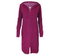 Aquarti Albornoz con Cremallera y Capucha para Mujer, Rayas/Lila, M