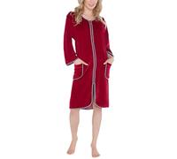 Aquarti Albornoz Corto con Cremallera de Manga 3/4 Mujer, Rojo Oscuro, XL
