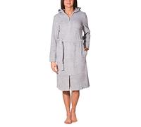 Aquarti Albornoz de Mujer con Cremallera y Capucha, Mezclado/Gris, XL