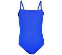Aquarti Bañador Niña - Bañador Natación Niña con Tirantes Ajustables, Resistente al Cloro, Jacquard de Lunares Azul Aciano, 152