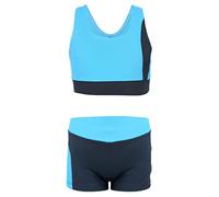 Aquarti Bañador Niña - Bañador Natación Niña Dos Piezas con Espalda Nadadora y Short, Gris/Azul, 152