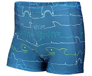 Aquarti Bañador Niño Natación - Bañador Niño con Rayas, Tejido Secado Rápido y Corte Ajustado, Tiburones/Vaqueros, 104