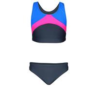 Aquarti Bikini Deportivo para Niña Bañador Completo Dos Piezas, Grafito/Azul/Rosa Claro, 134