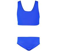 Aquarti Bikini Deportivo para Niña Bañador Completo Dos Piezas, Jacquard de Lunares Azul Aciano, 152