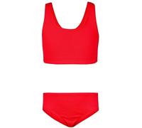 Aquarti Bikini Deportivo para Niña Bañador Completo Dos Piezas, Puntos Jacquard Rojos, 152