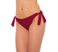 Aquarti Bragas de Bikini Mujer con Lazos Laterales - Braguitas Mujer Bikini de Tiro Bajo, Rojo Oscuro, 44