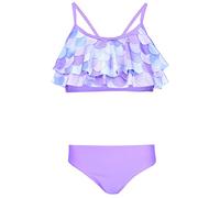 Aquarti Conjunto de Bikini para Niñas Bustier Bikini Breve Traje de Baño de Dos Piezas, 030F con Volantes/Sirena/Violeta/Morado, 152