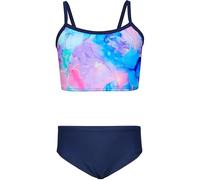 Aquarti Conjunto de Bikini para Niñas Bustier Bikini Breve Traje de Baño de Dos Piezas, 038B Tie Dye Azul Oscuro/Morado/Rosa, 152