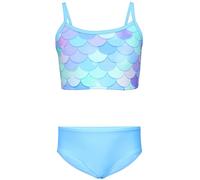 Aquarti Conjunto de Bikini para Niñas Bustier Bikini Breve Traje de Baño de Dos Piezas, 038D Sirena Azul/Verde/Morado, 122