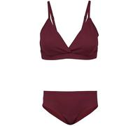 Aquarti Conjunto de Bikini para Niñas Bustier Bikini Breve Traje de Baño de Dos Piezas, 039 Lunares Jacquard Rojo marrón, 152