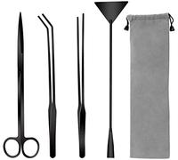 Aquascape Kit de herramientas para acuario, 4 en 1, antióxido, herramienta Aquascaping de plantas acuáticas, de acero inoxidable, pinzas negras, tanque de peces, juegos de herramientas Aquascape