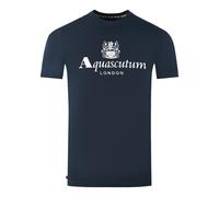 Aquascutum London Aldis Brand Logo Navy Blue T-Shirt
