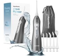 AquaSonic Irrigador bucal de agua - Hilo dental recargable inalámbrico para limpieza de dientes - Hilo dental impermeable, irrigador oral portátil para limpieza dental con 5 puntas de chorro -
