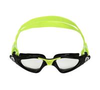 Aquasphere Kayenne Jr EP3010131LC - Gafas de natación para niños, diseño de lente antiarañazos de gran tamaño, ajuste cómodo y sin fugas, unisex, lentes transparentes, marco negro/verde brillante,