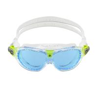 Aqua Sphere Seal Kid 2 MS5060000LB - Gafas de natación para niños, visión subacuática, lentes antiarañazos, hipoalergénicas, unisex, lentes tintadas azules, marco transparente, talla única,
