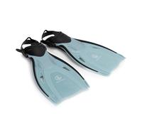AQUASTIC Aletas de snorkel SHOAL Talla 38/42 Color EU Azul Aletas de natación largas y ajustables para adultos Cierre con correa Cómodo Fácil de llevar Materiales PP TPE duraderos
