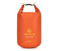 AQUASTIC Bolsa Seca Impermeable de PVC 500D de 8 L, Cierre Enrollable con Hebilla, Correa de Hombro Ajustable, protección contra la abrasión y la radiación UV, compacta, 20 x 48 cm, Naranja, Azul