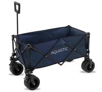 AQUASTIC Carro Caro en color azul marino Ruedas duraderas de 100% PVC Ideal para jardín y playa con respaldo ajustable y diseño ergonómico Capacidad de 127 L