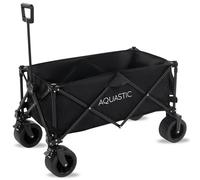 AQUASTIC Carro Caro en Negro Ruedas duraderas de 100% PVC Ideal para jardín y Playa con Respaldo Ajustable y diseño ergonómico Capacidad de 127 L