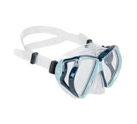 AQUASTIC Máscara de esnórquel Mako en Azul, Gafas de Buceo para Adultos, con protección UV, antivaho de PC y Silicona, Ajuste Ajustable, Impermeable y cómoda, Amplio Campo de visión